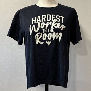 Under Armour Project Rock Hardest Worker In The Room Black T-Shirt  HeatGear S
